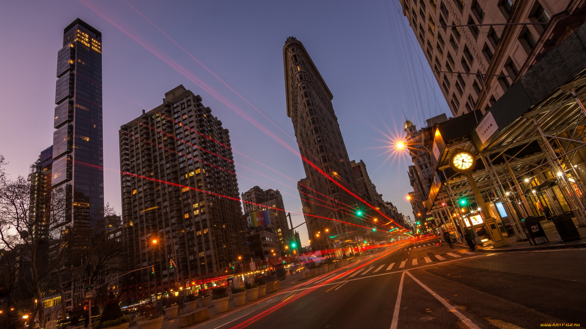 flatiron, trails, , new, york, города, нью-йорк, , сша, небоскребы, панорама