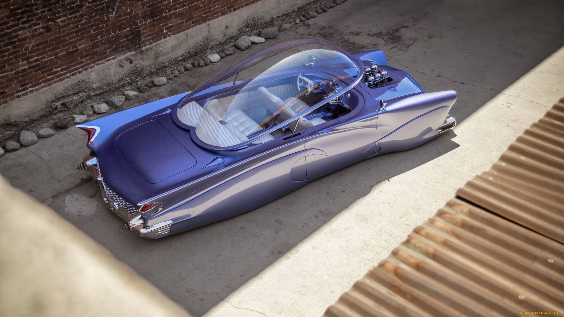 автомобили, ford, 1955, beatnik-bubbletop, custom