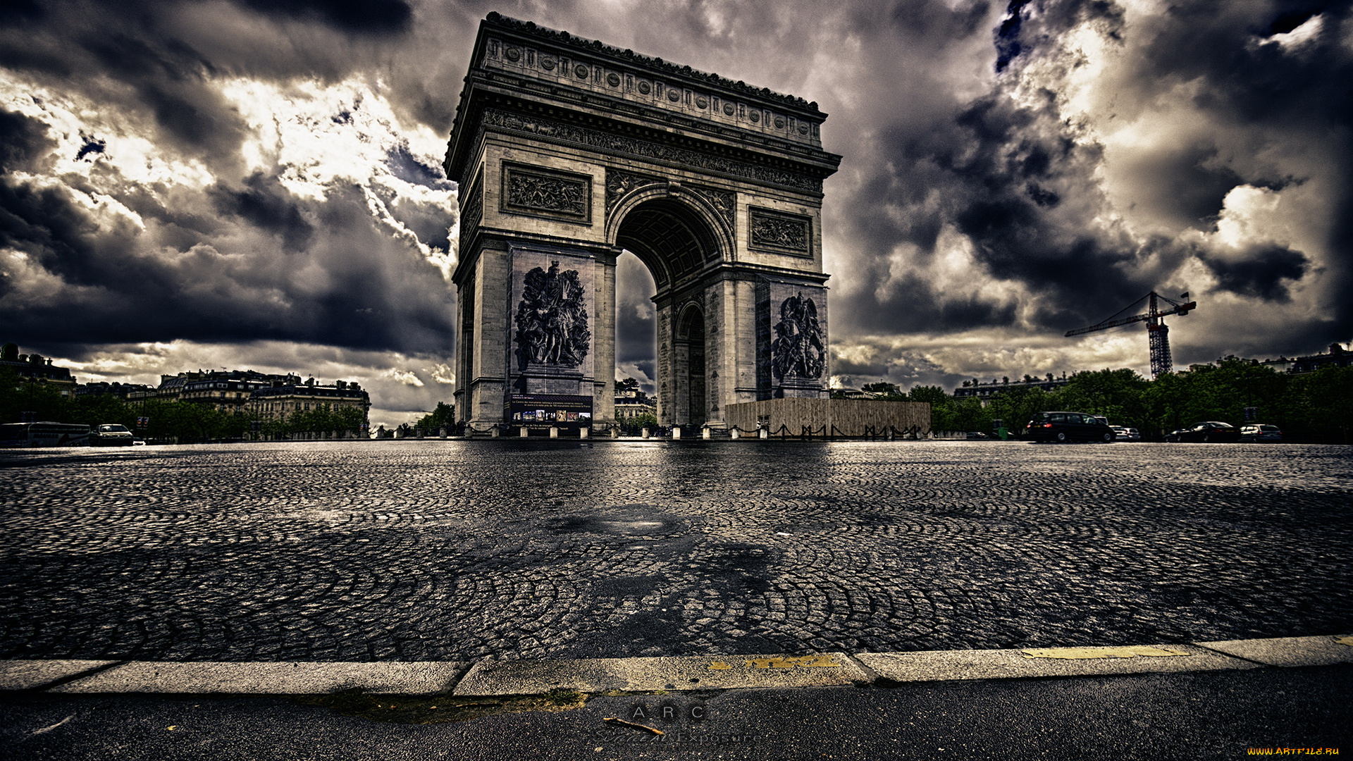 города, париж, франция, арка, площадь