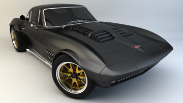 Картинка автомобили 3д corvette 1964