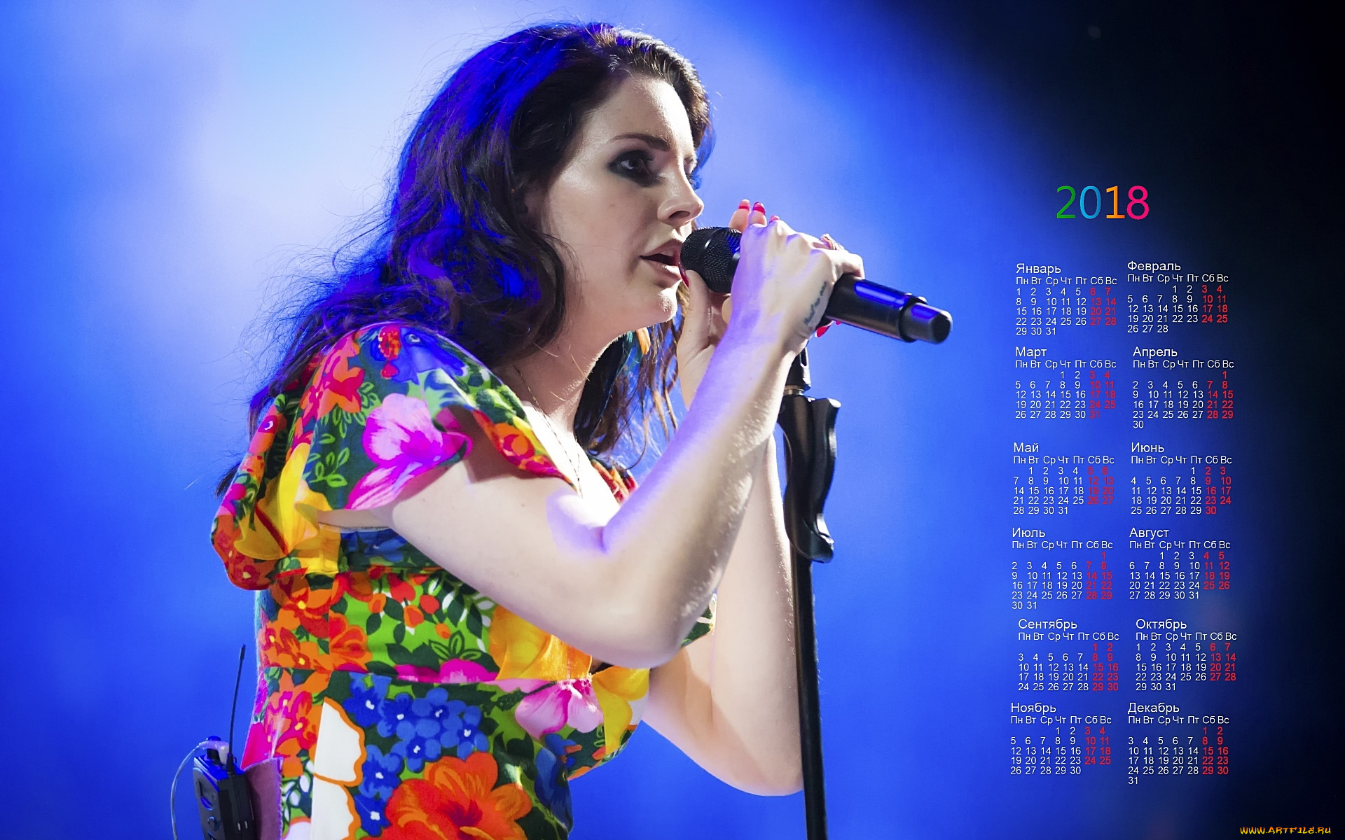 lana, del, rey, coachella, календари, знаменитости, певица, женщина, 2018, микрофон