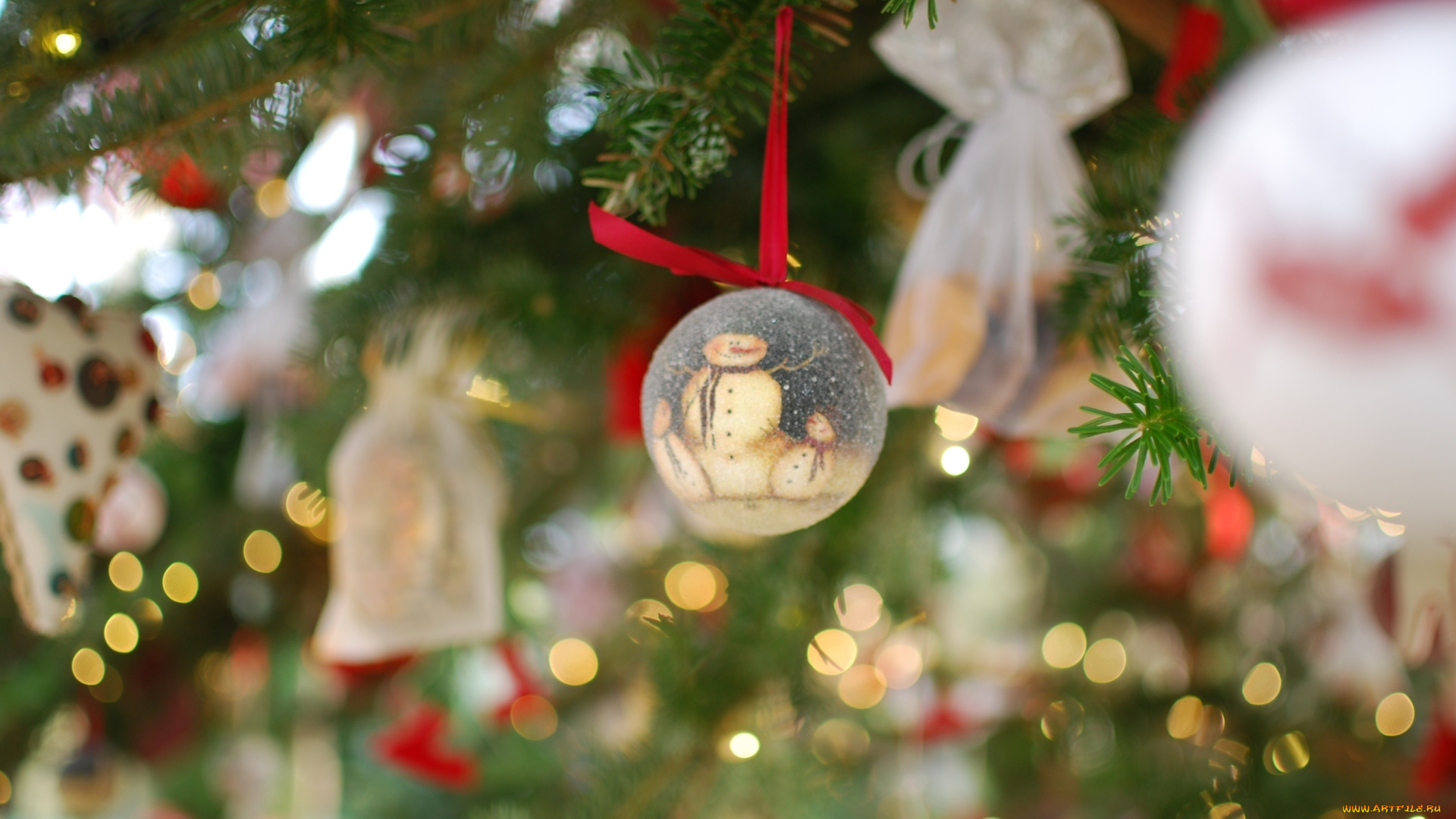 праздничные, украшения, игрушки, праздник, гирлянда, огни, новый, год, елка