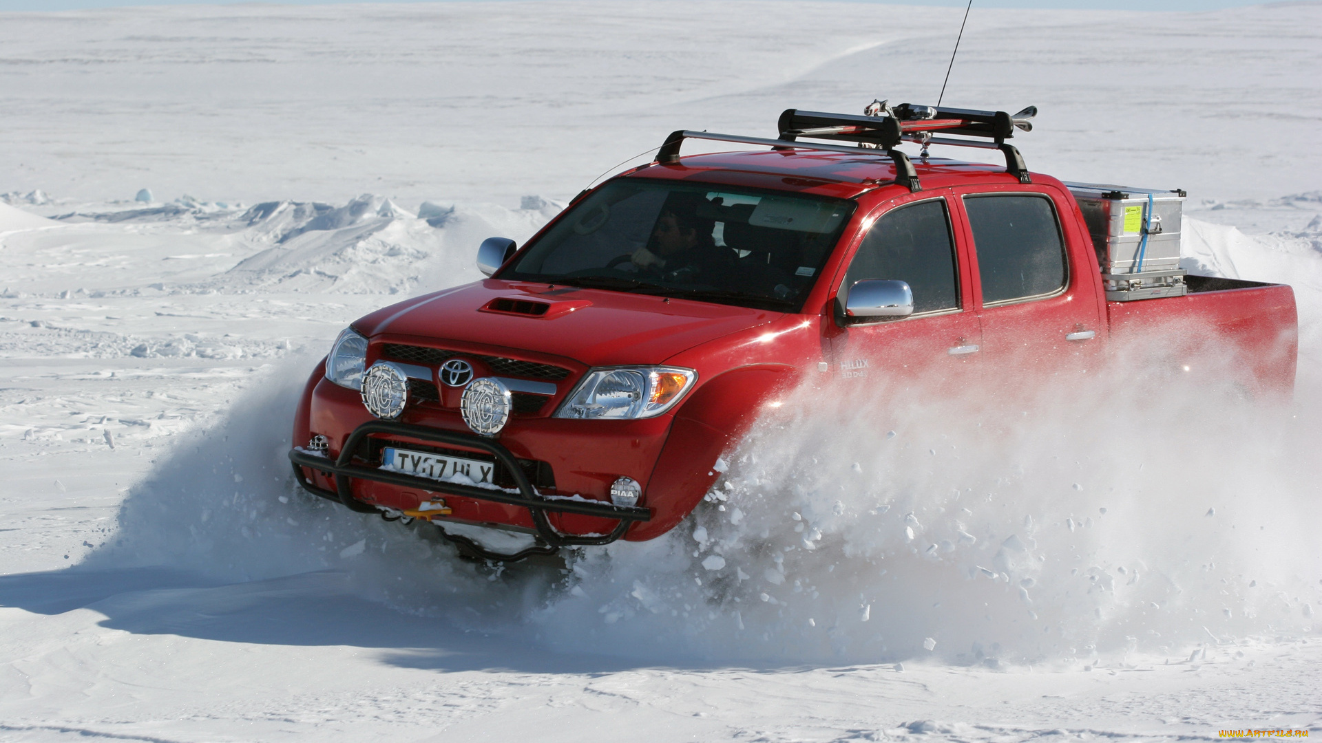 автомобили, toyota, arctic, trucks, зима, снег, red, north, pole, северный, полюс, hilux