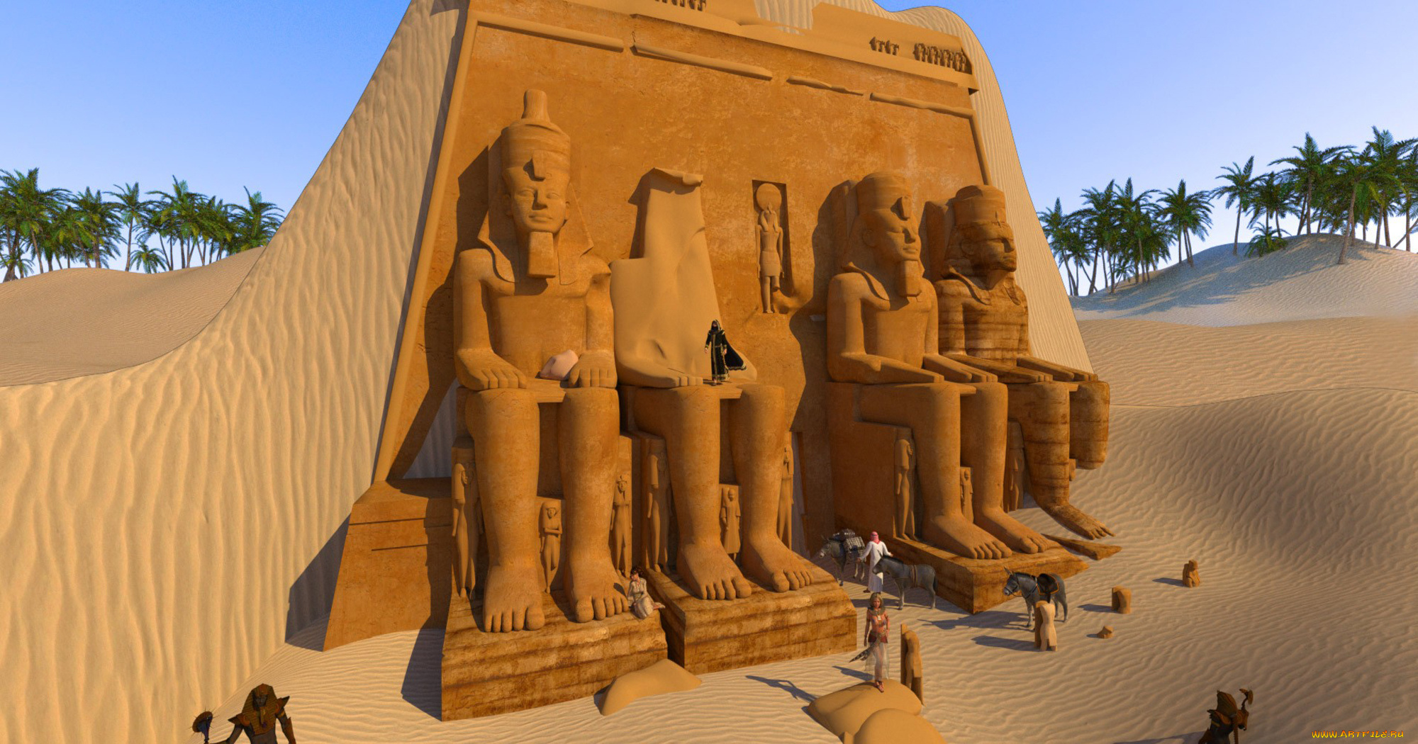 3д, графика, historical, история, статуи, эгипет