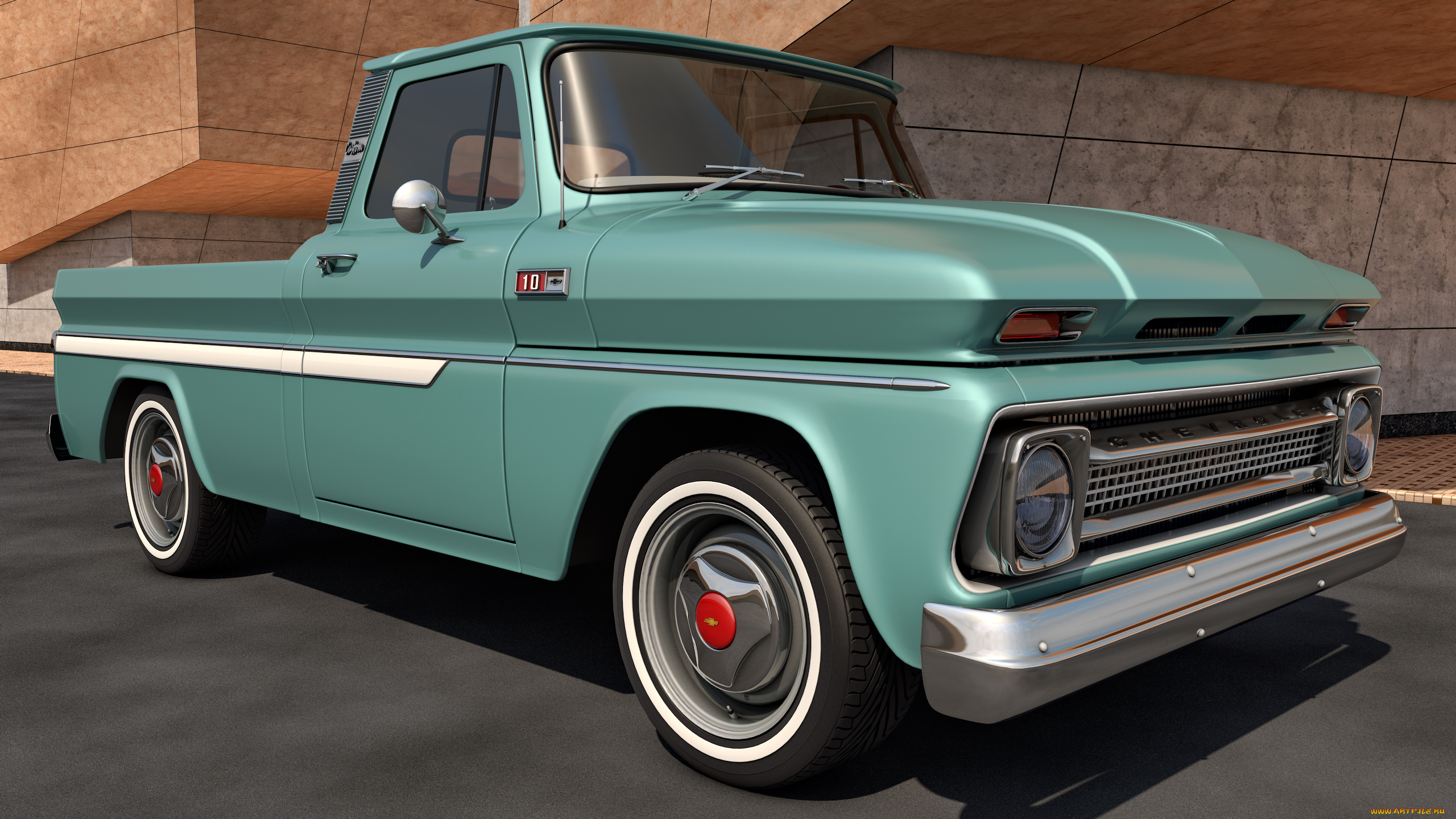 автомобили, 3д, pickup, c10, chevrolet, 1965