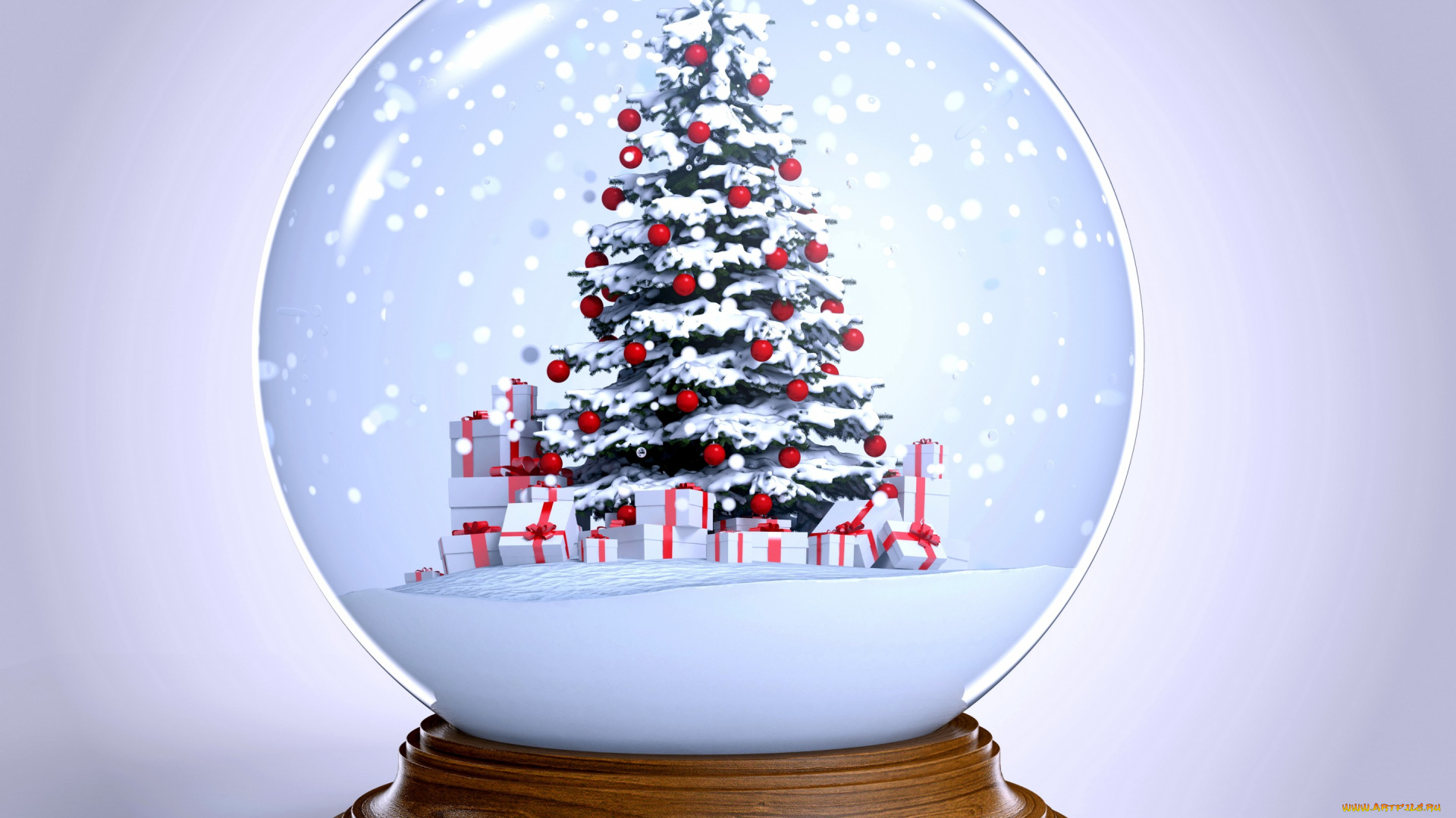 праздничные, 3д, графика, , новый, год, снег, елка, шар, рождество, globe, snow, новый, год, winter, new, year, cristmas