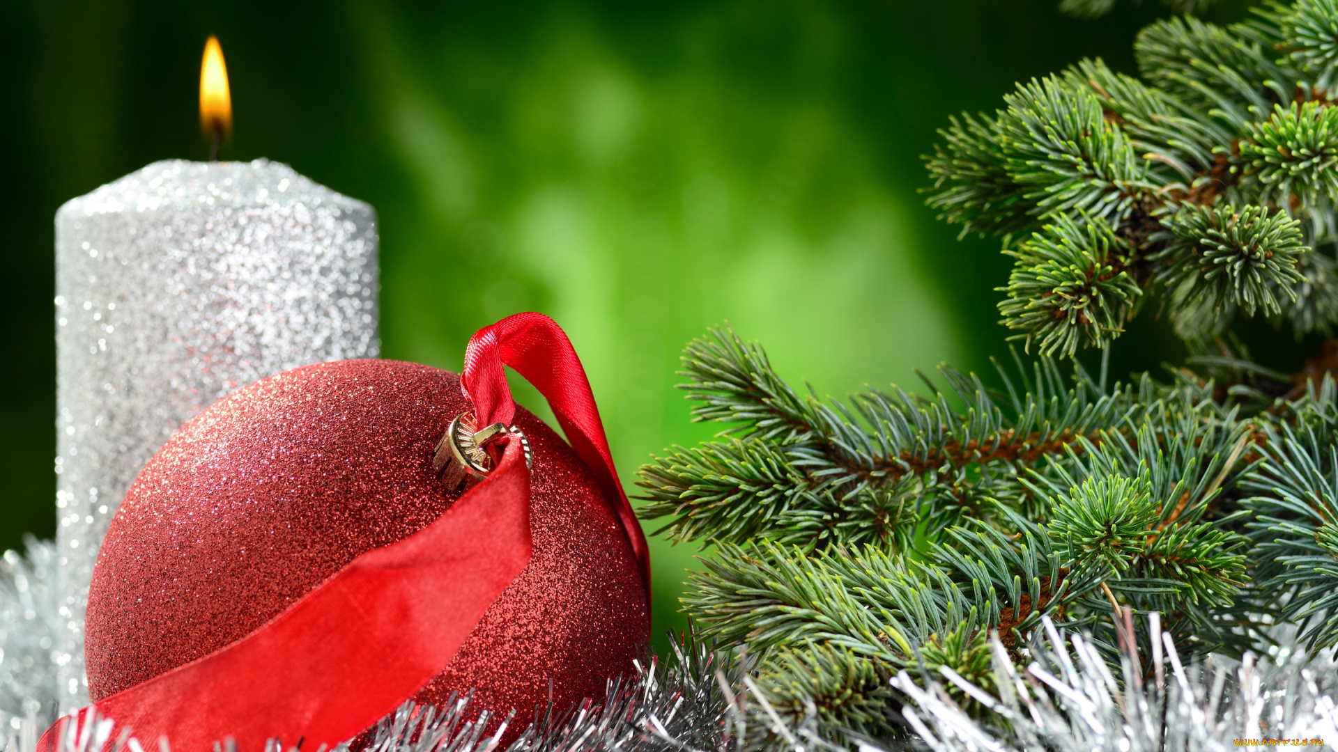 праздничные, шары, decoration, новый, год, new, year, свеча, christmas, мишура, елка, рождество