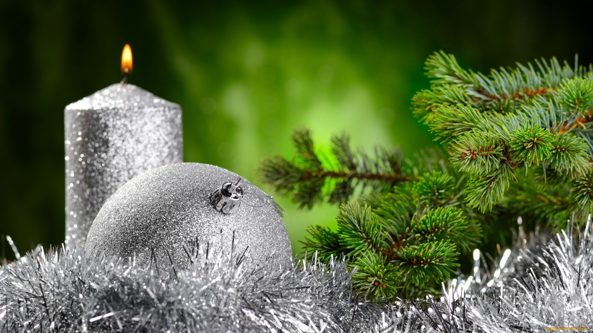 праздничные, шары, new, year, елка, мишура, свеча, christmas, рождество, новый, год, decoration