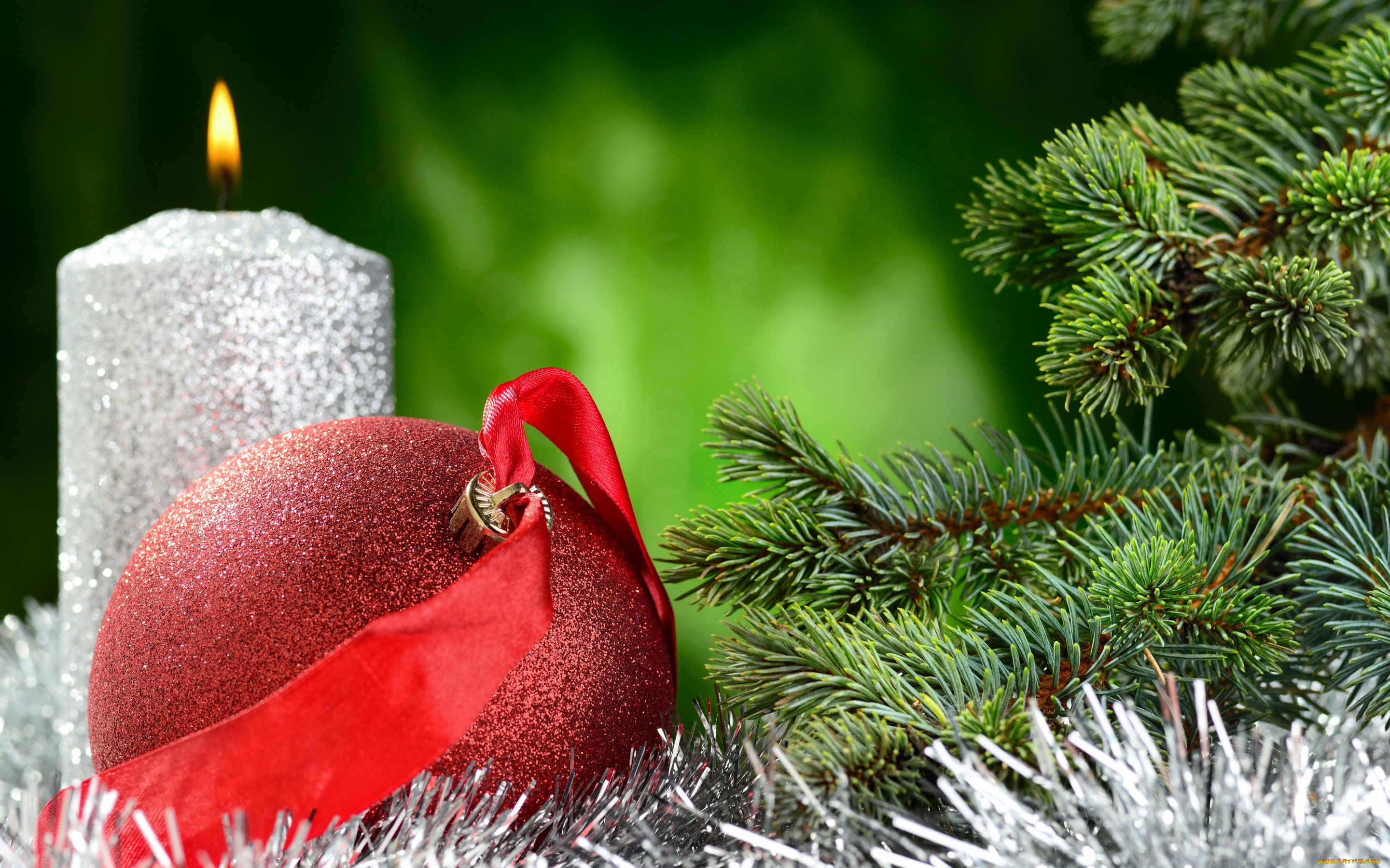 праздничные, шары, decoration, новый, год, new, year, свеча, christmas, мишура, елка, рождество