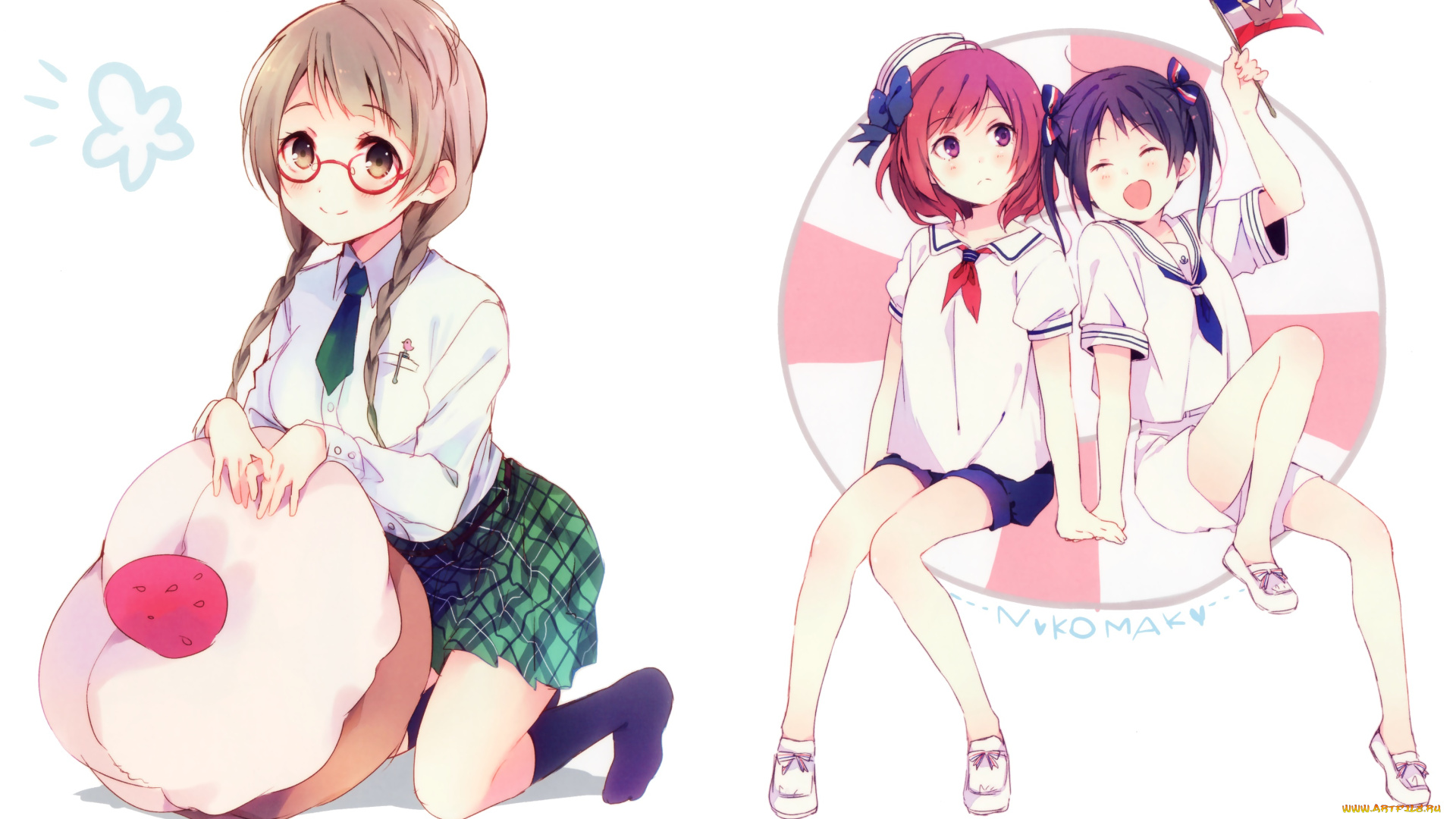 аниме, love, live, , school, idol, project, взгляд, фон, девушки