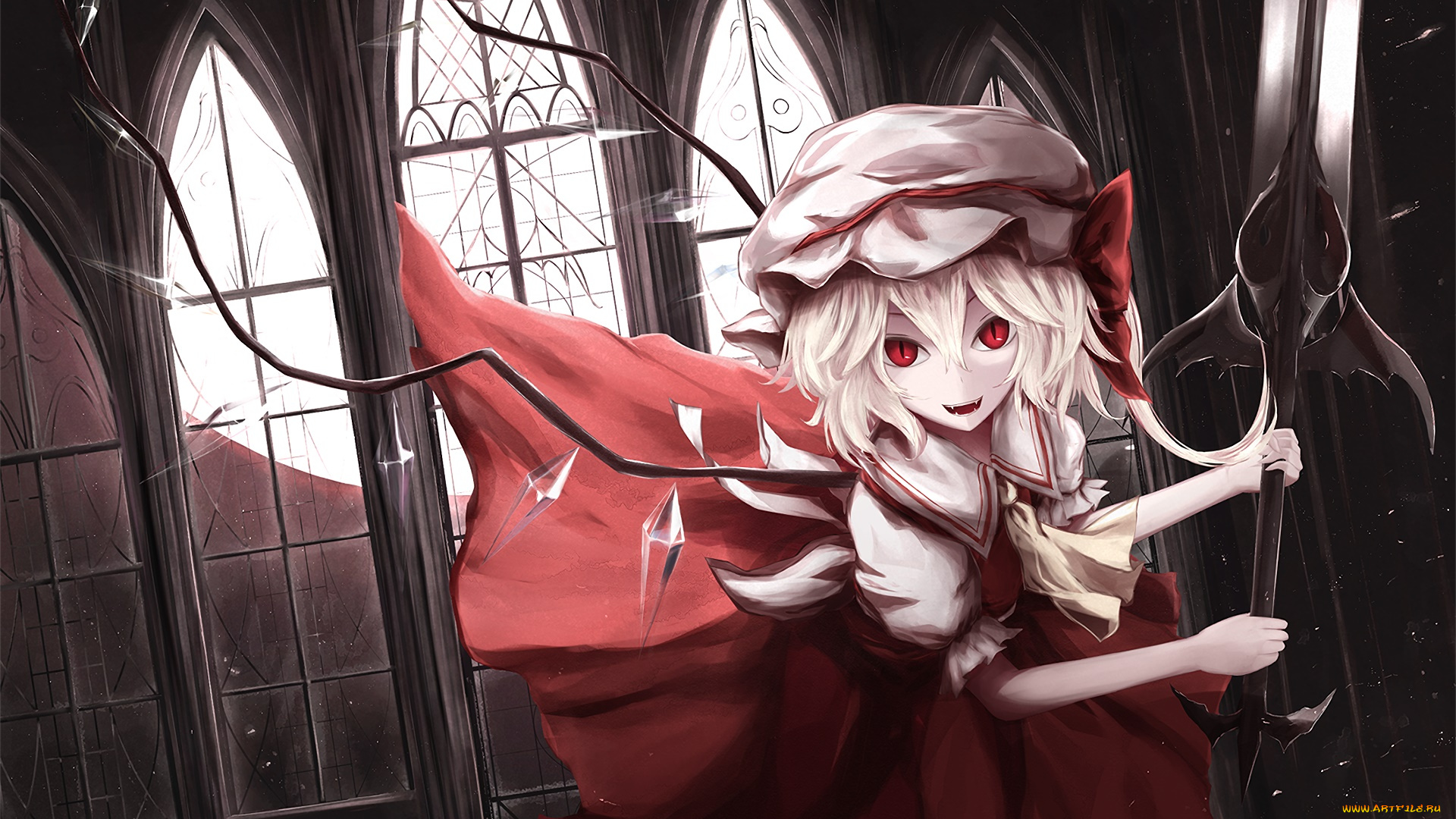 аниме, touhou, взгляд, фон, девушка