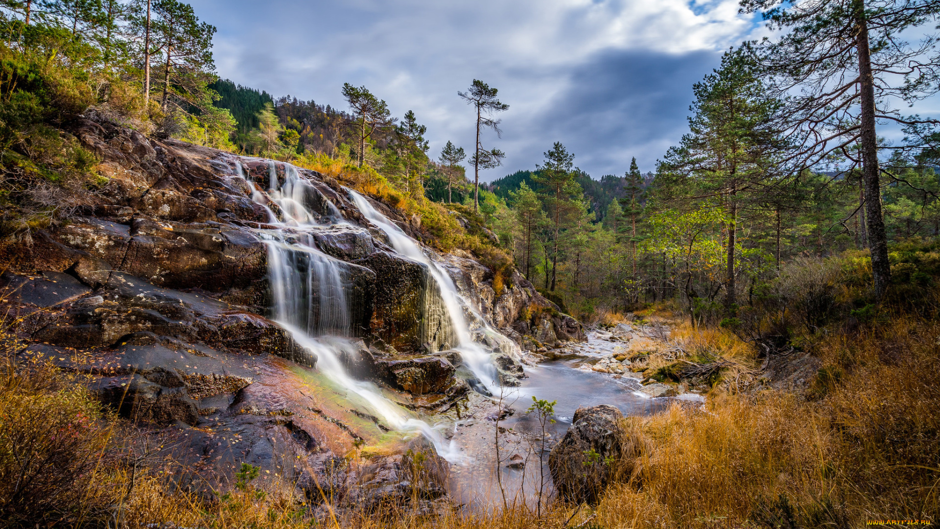 природа, водопады, река, водопад