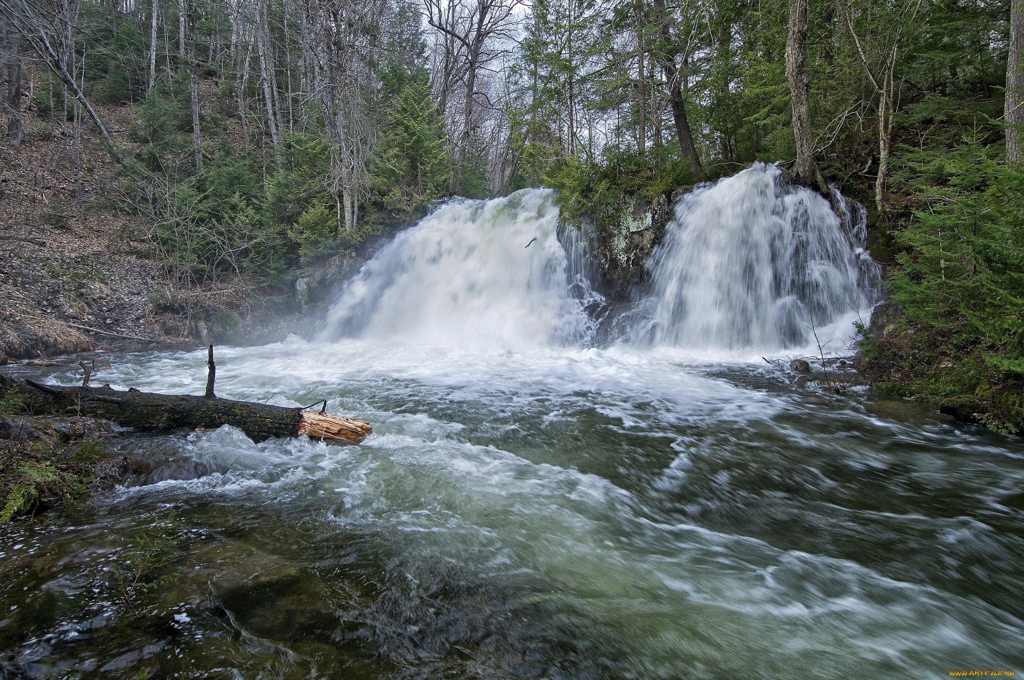 природа, водопады, водопад, скала, река