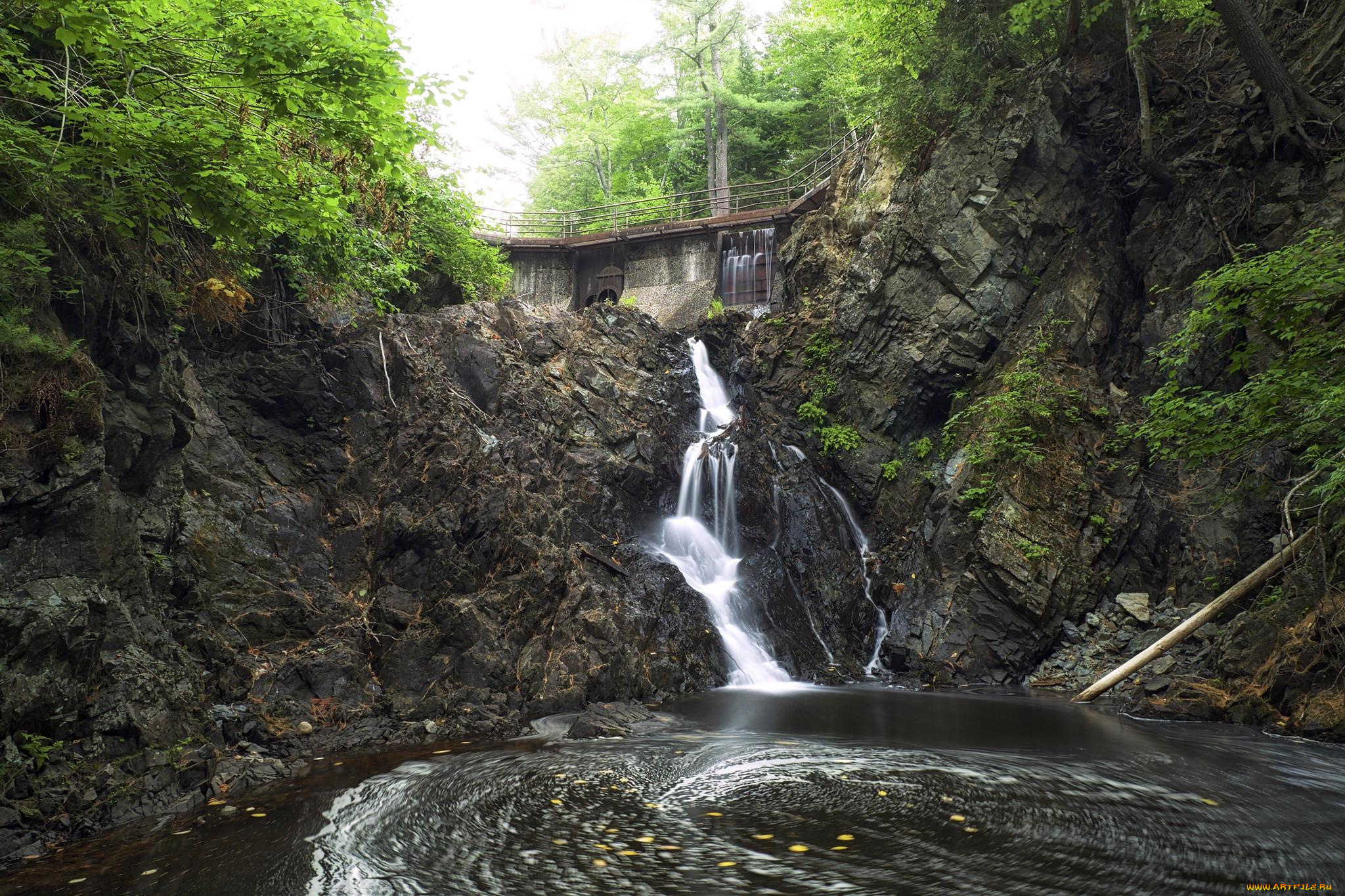 природа, водопады, река, камни, водопад