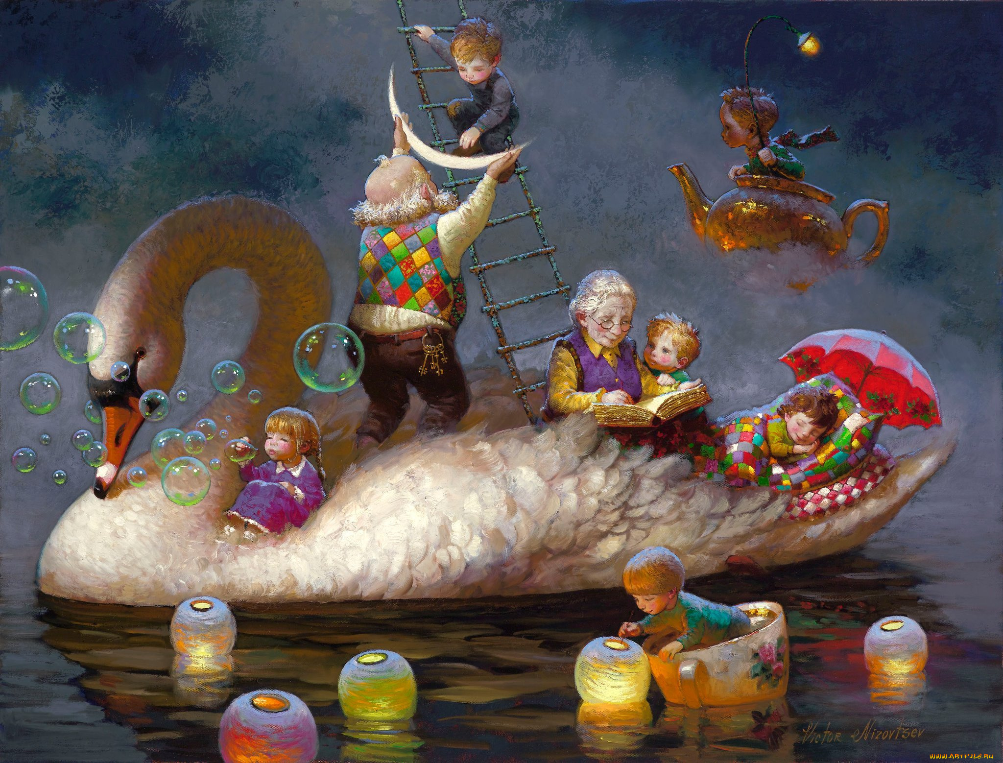 Сказочный сюжет. Художник Виктор Низовцев (Victor Nizovtsev). Виктор Низовцев иллюстрации. Художник Виктор Низовцев детские иллюстрации. Виктор Низовцев Дедушкины сказки.