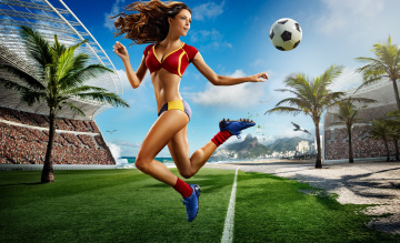 Картинка спорт футбол игра мяч девушка фото tim tadder