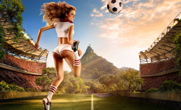 Картинка спорт футбол мяч девушка фото tim tadder игра