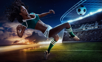 Картинка спорт футбол мяч девушка игра фото tim tadder