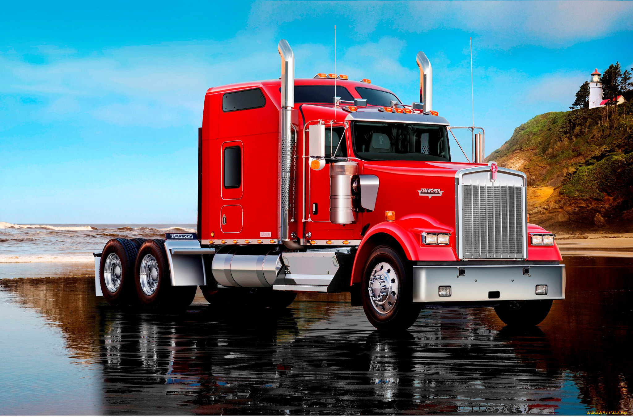 kenworth, -, w900, автомобили, kenworth, седельный, грузовик, тяжелый, тягач