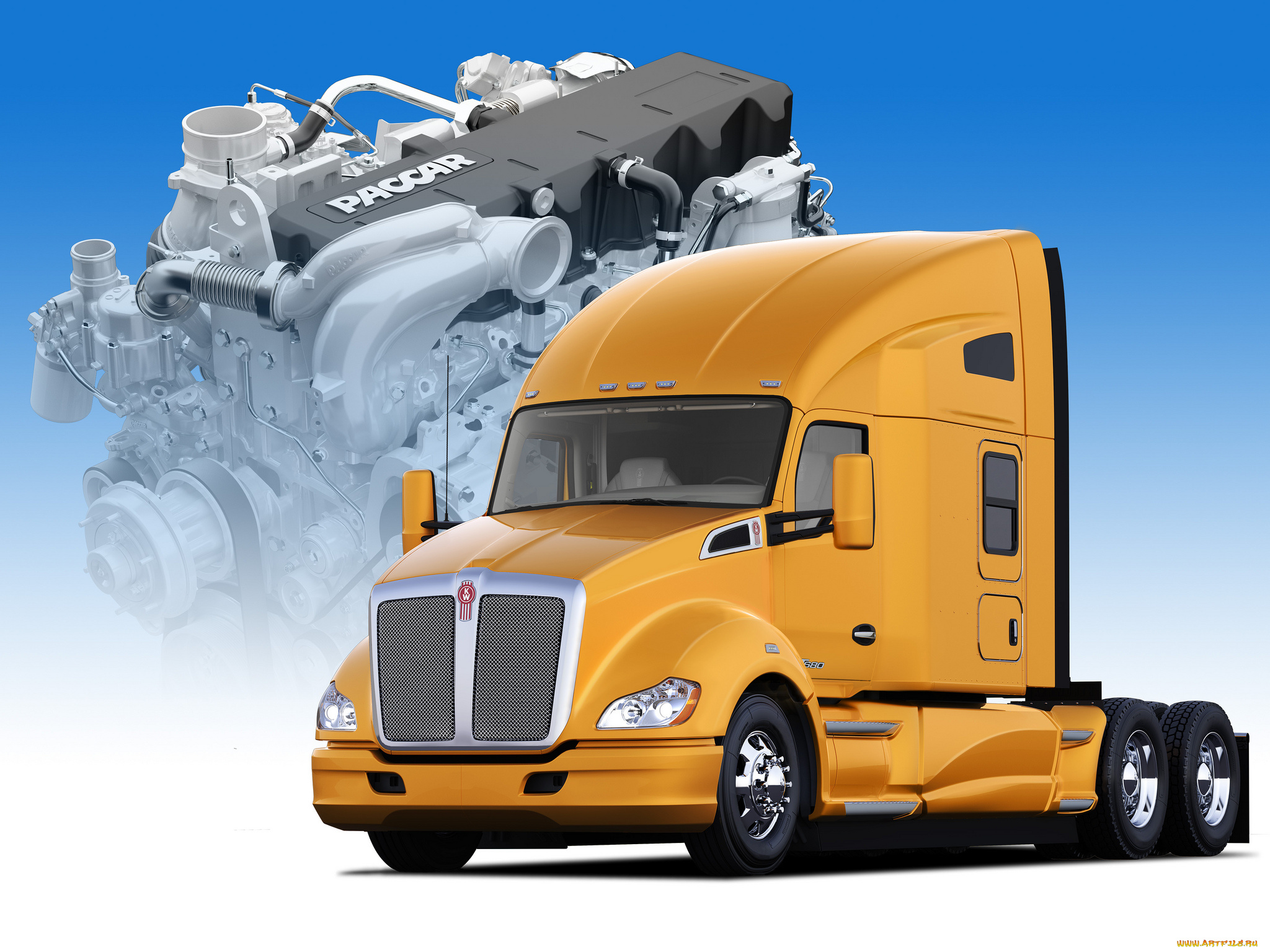 kenworth, t680, 76-inch, sleeper, автомобили, kenworth, тягач, седельный, грузовик, тяжелый