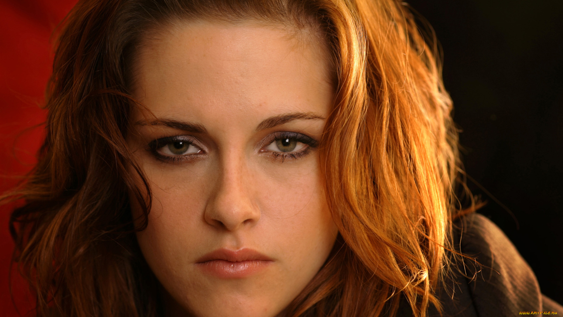 девушки, kristen, stewart, актриса, лицо, рыжая