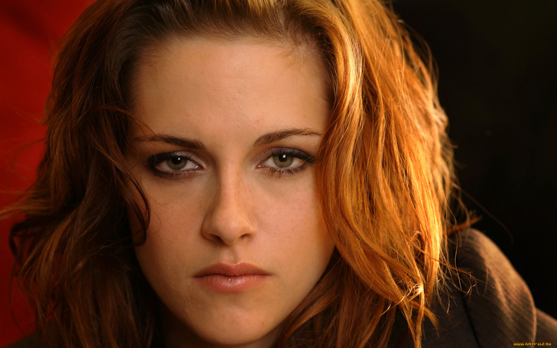 девушки, kristen, stewart, актриса, лицо, рыжая