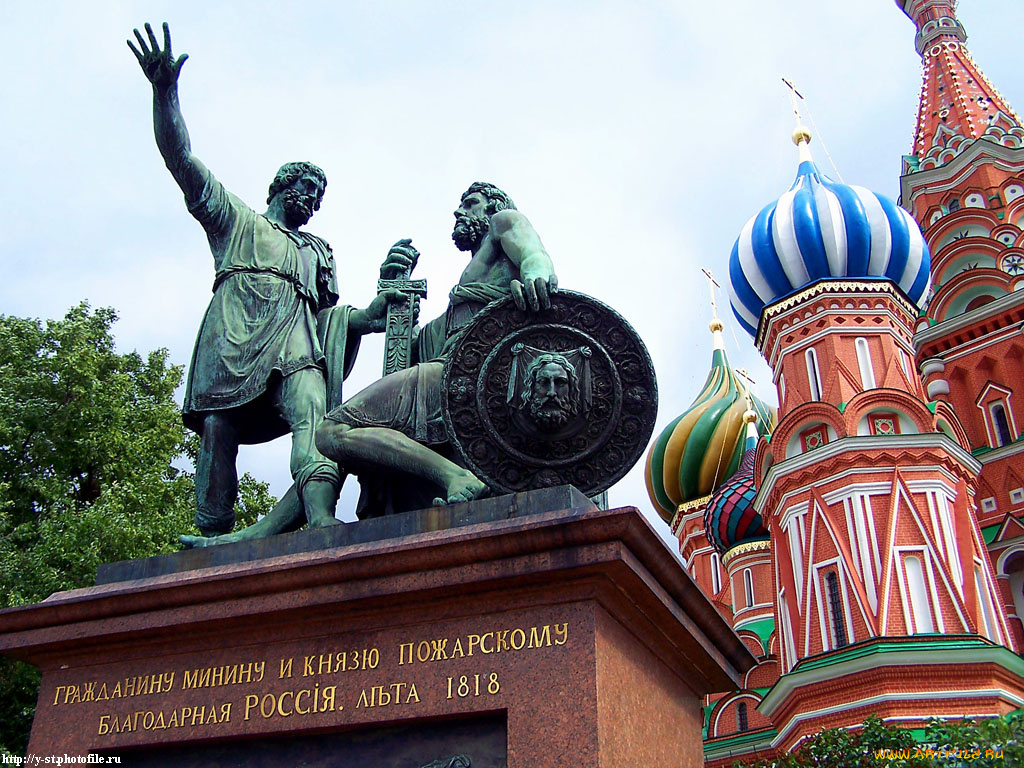 москва, памятник, минину, пожарскому, красная, площадь, города, россия