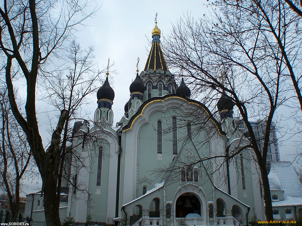 москва, сокольники, зима, церковь, вознесения, города, россия