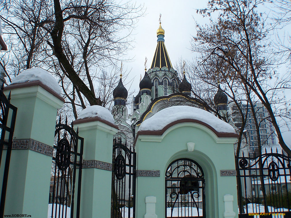 москва, сокольники, зима, церковь, вознесения, города, россия