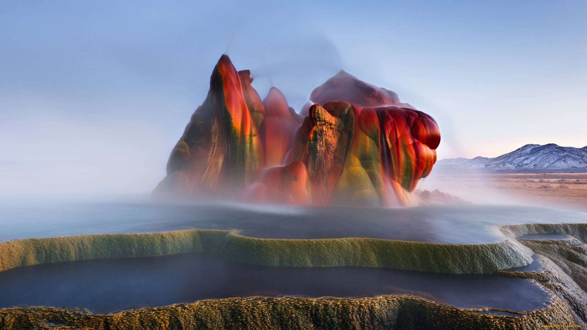 fly, geyser, природа, стихия, краски, гейзер, вода, плато