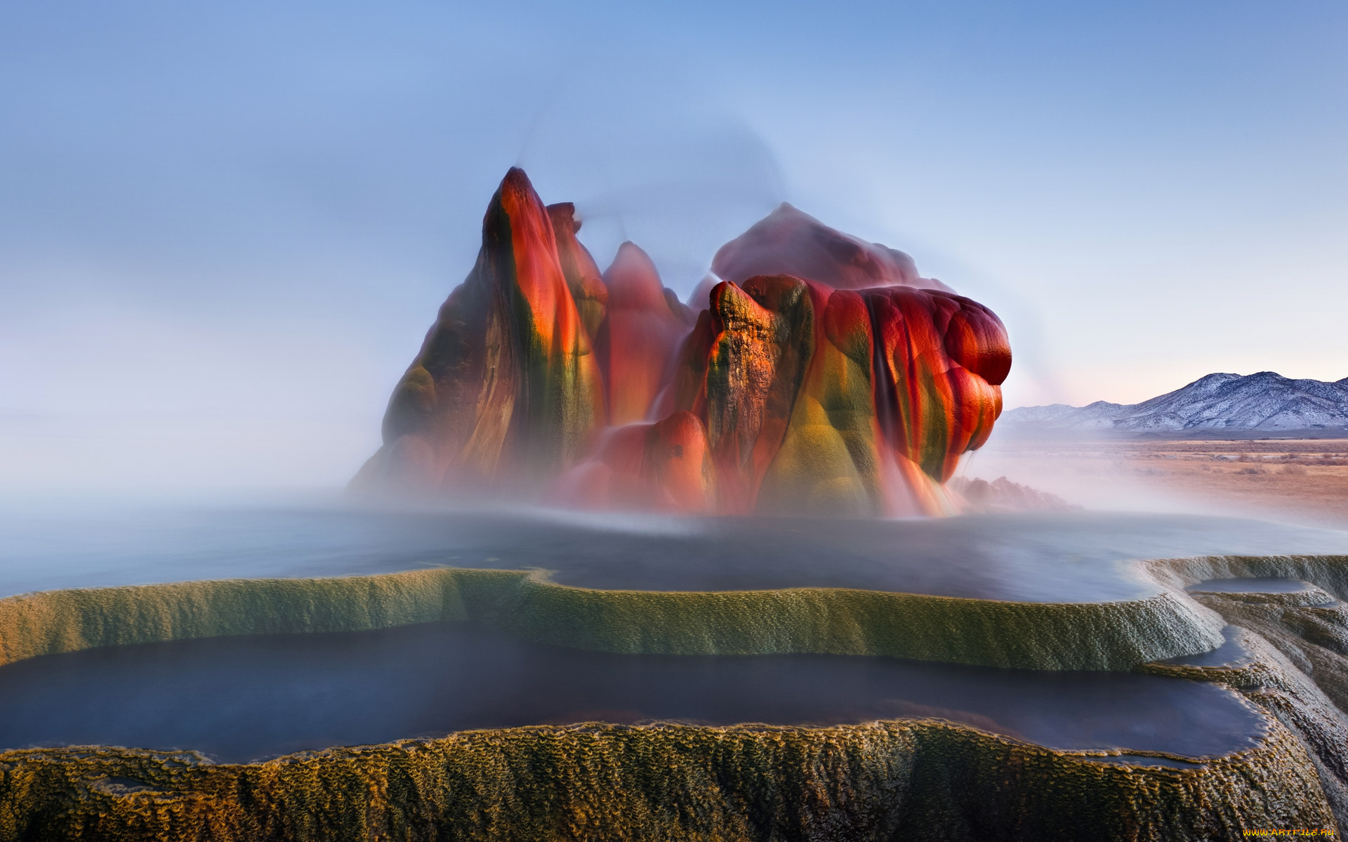 fly, geyser, природа, стихия, краски, гейзер, вода, плато