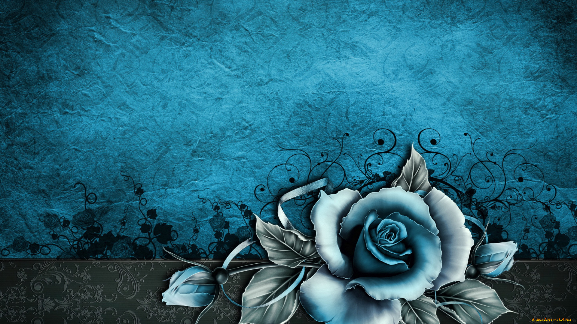 разное, текстуры, роза, фон, текстура, blue, винтаж, texture, floral, бумага, wallpaper, paper, rose, grunge, vintage