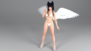 Картинка 3д+графика ангел+ angel крылья фон взгляд девушка ангел