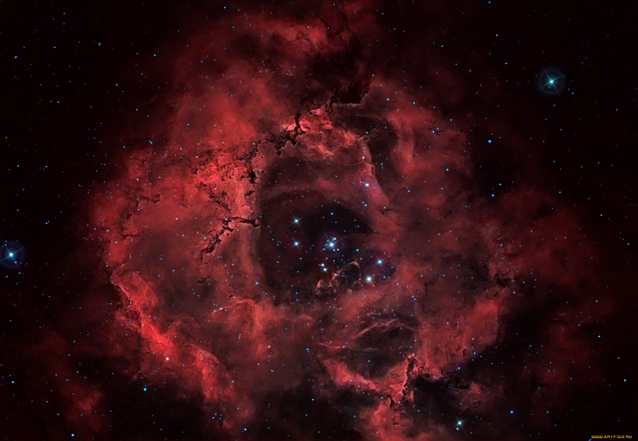 ngc2237, rosette, nebula, космос, галактики, туманности, туманность