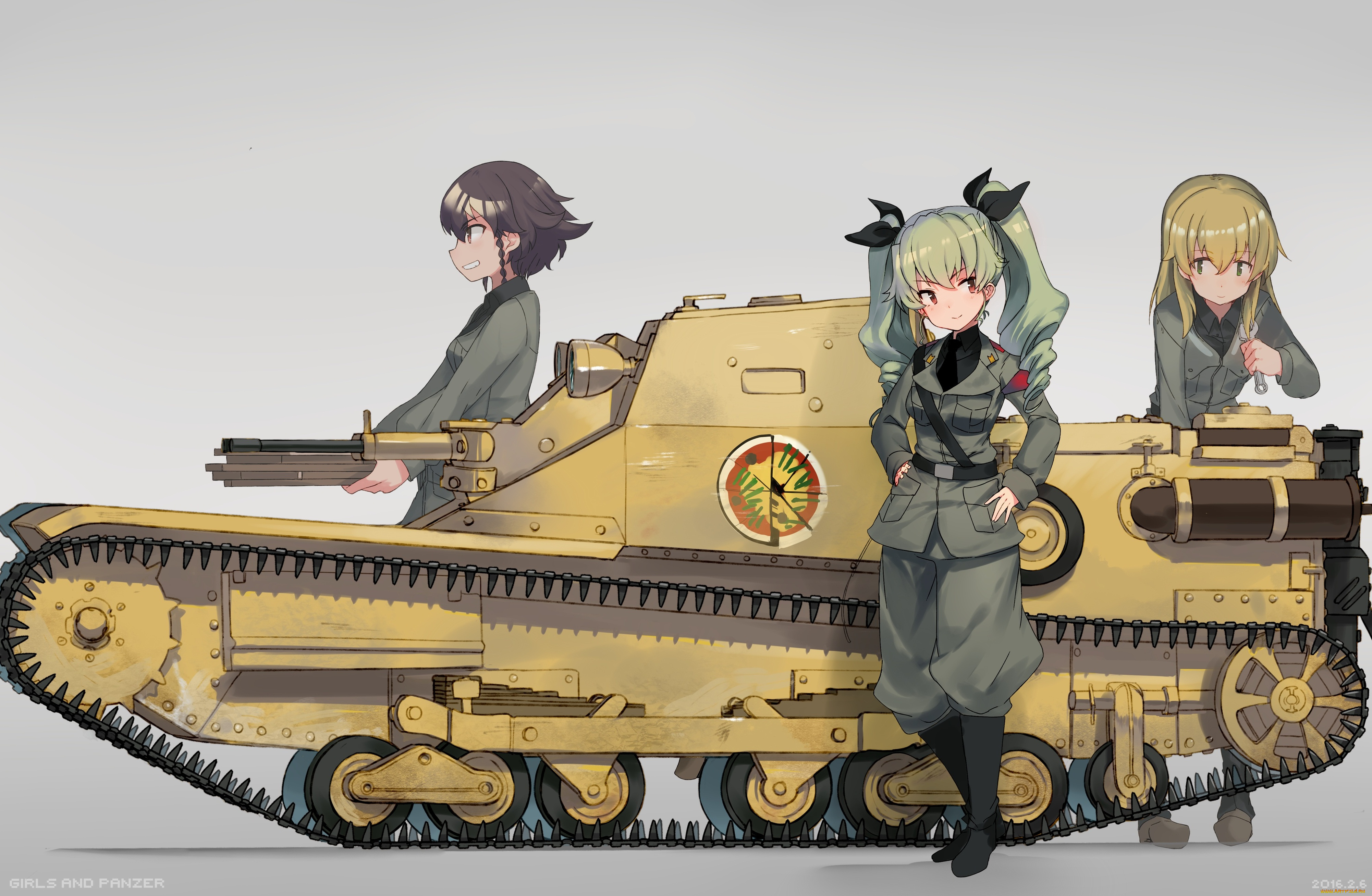 аниме, girls, und, panzer, girls, und, panzer, katsudansou, anchovy