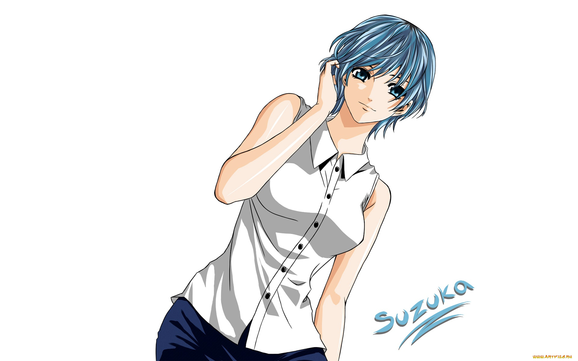 fuuka, аниме, фон, взгляд, девушка