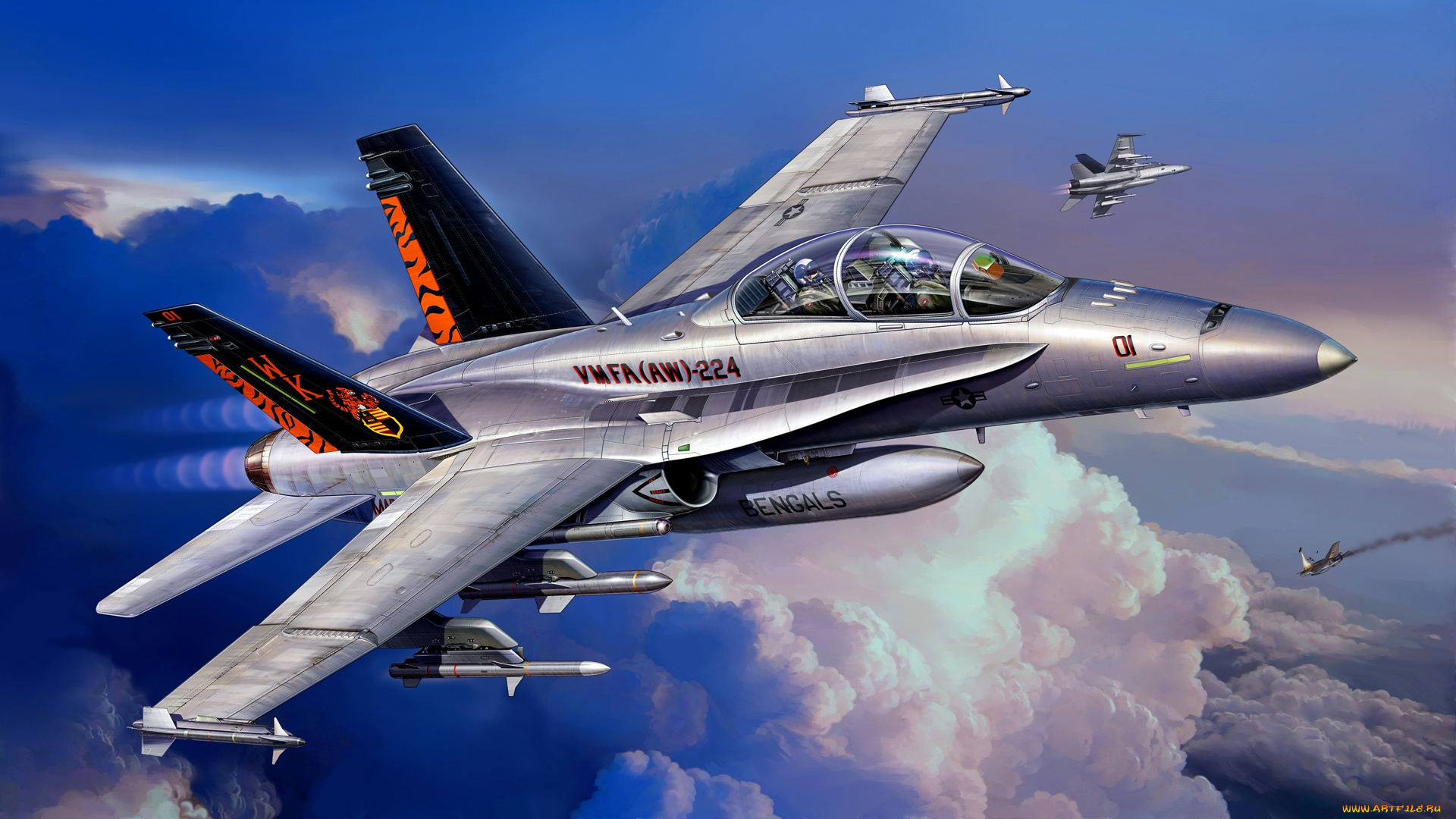 авиация, 3д, рисованые, v-graphic, американский, палубный, истребитель-бомбардировщик, двухместный, учебно-боевой, вариант, fa-18c, штурмовик, mcdonnell, douglas, fa-18d, hornet, wild, weasel
