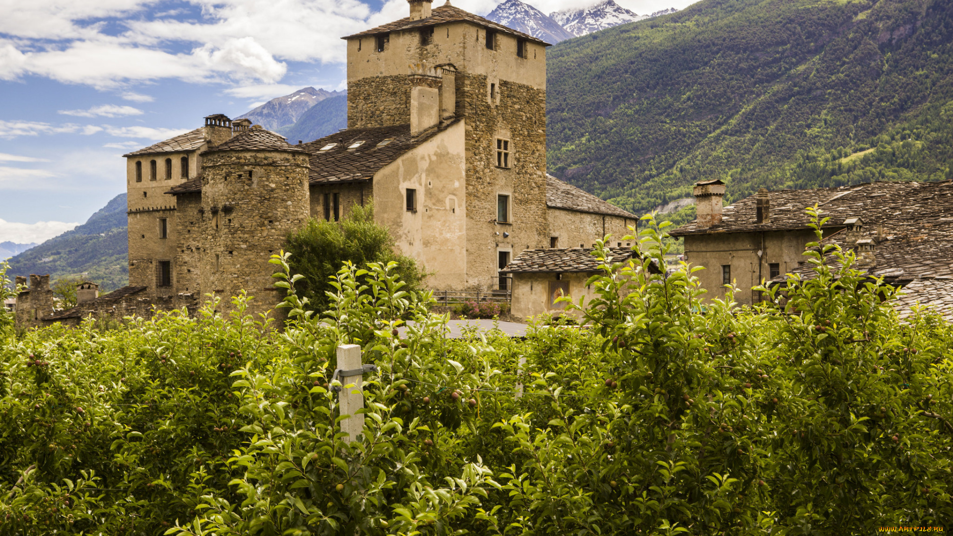 castle, , saint, pierre, , italy, города, замки, италии, замок