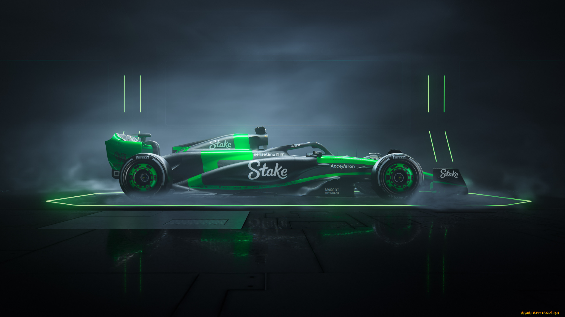 спорт, формула, 1, формула, 1, карбон, formula, болид, sauber, race, car, bolide, green, light, монокок, гоночный, автомобиль, 2024, c44, black, and, monocoque, carbon, fiber, чёрно, зелёный