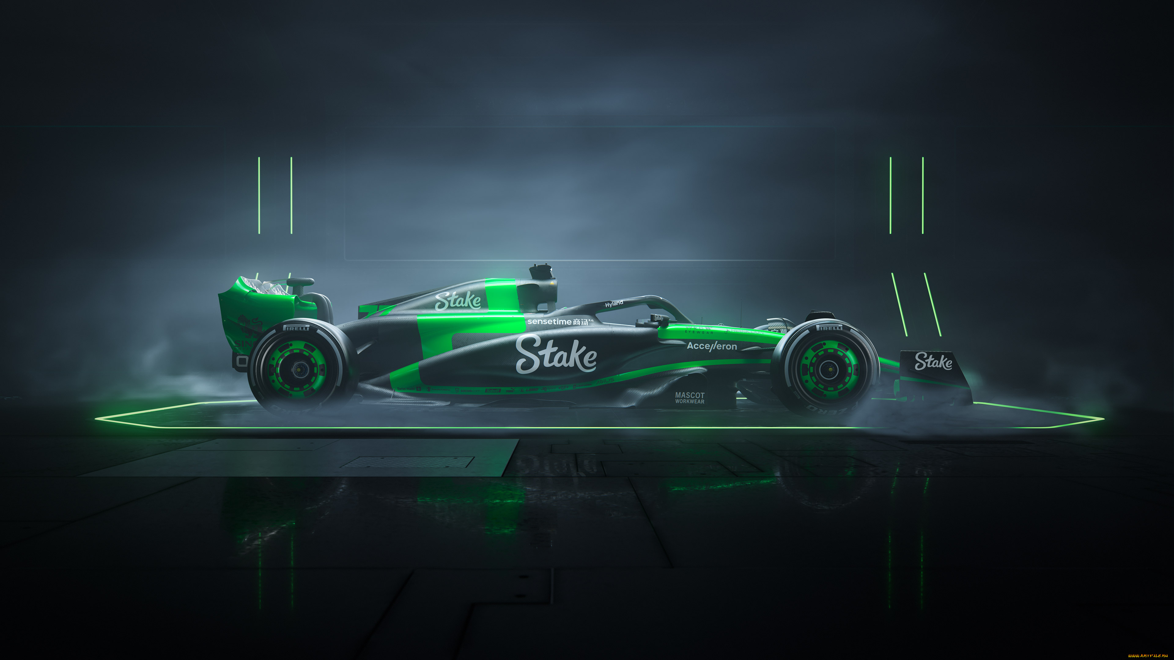 спорт, формула, 1, формула, 1, карбон, formula, болид, sauber, race, car, bolide, green, light, монокок, гоночный, автомобиль, 2024, c44, black, and, monocoque, carbon, fiber, чёрно, зелёный