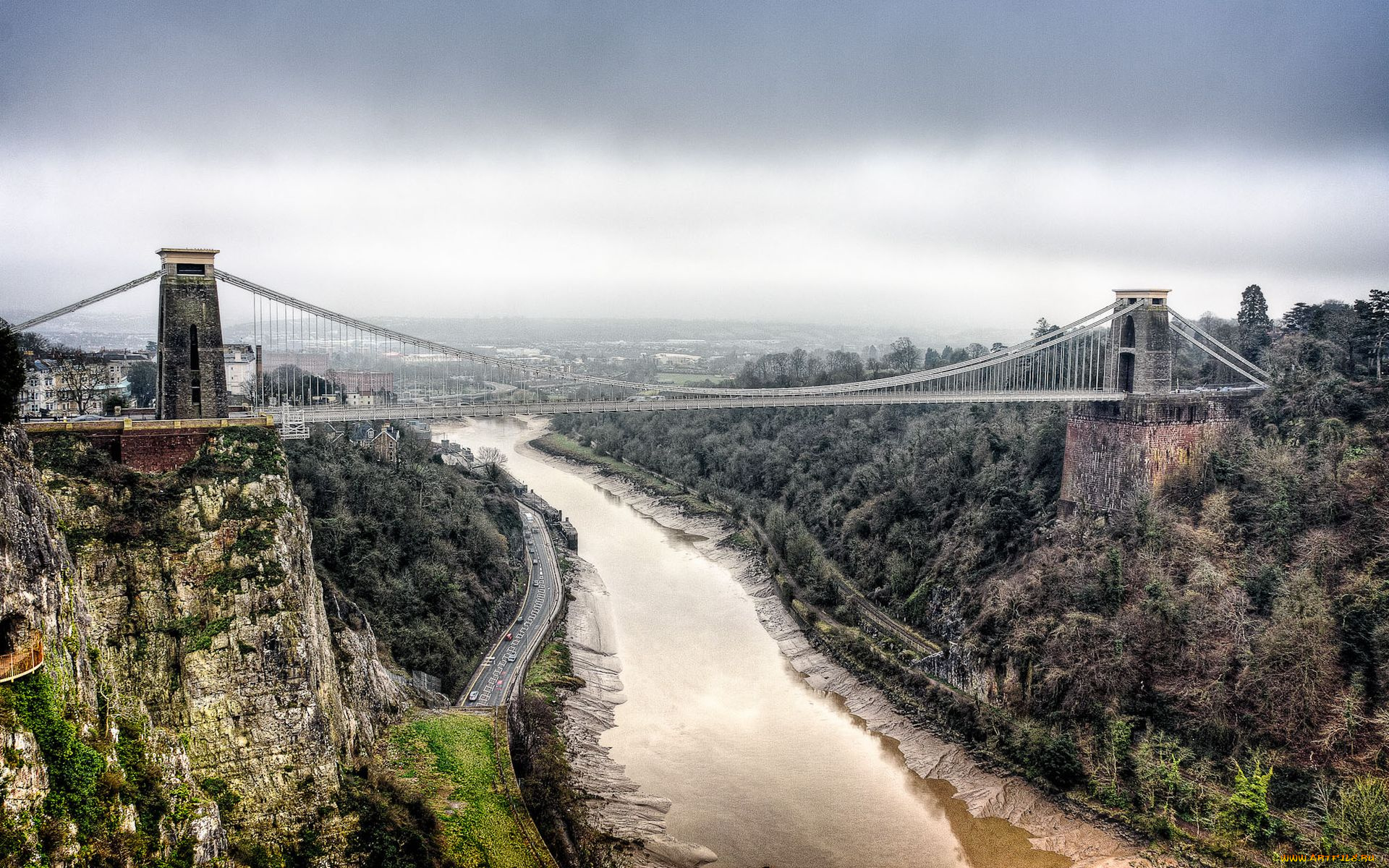 bristol, england, города, мосты