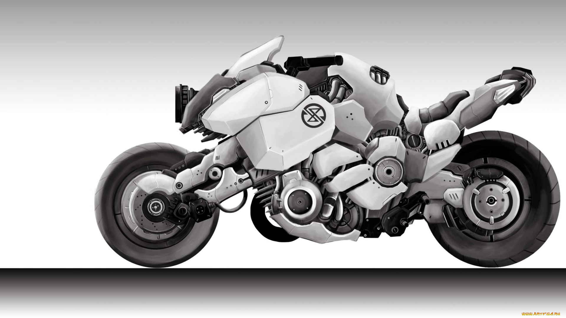 мотокцикл, мотоциклы, 3d, мотоцикл, белый