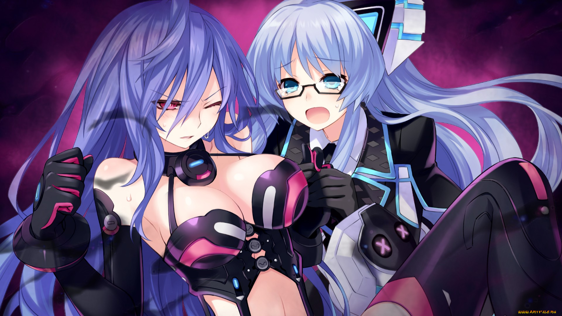 аниме, hyperdimension, neptunia, kiseijou, rei, iris, heart