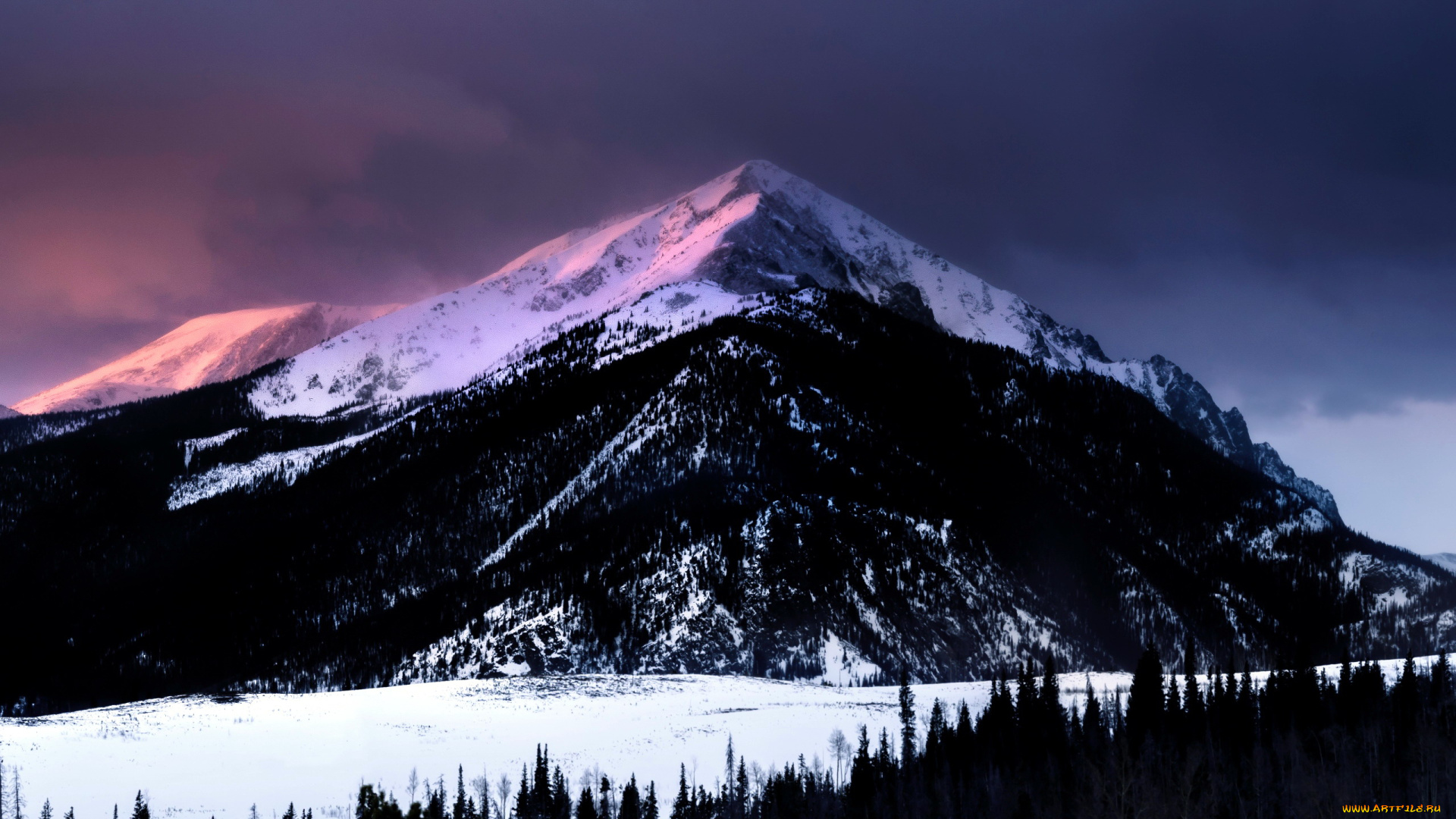 природа, горы, вершина, снег