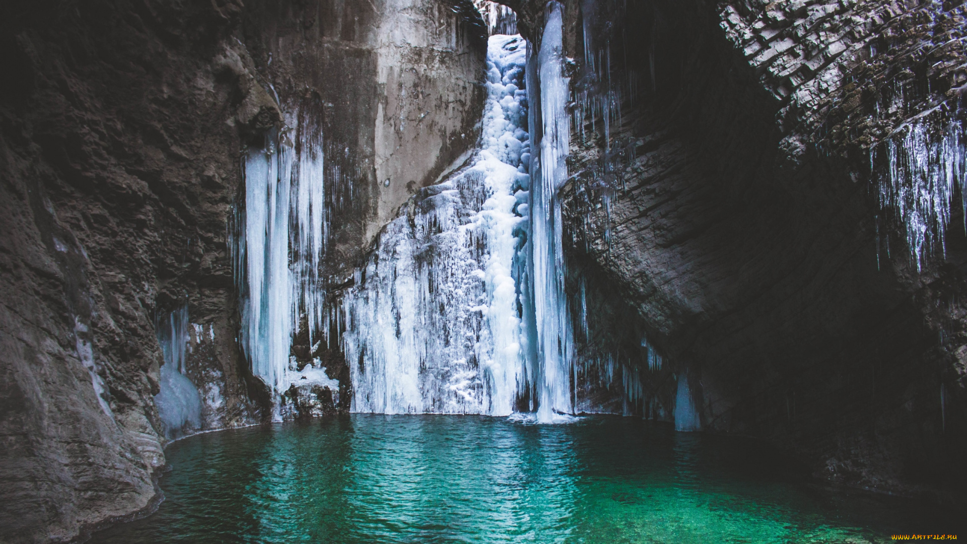 природа, водопады, пещера