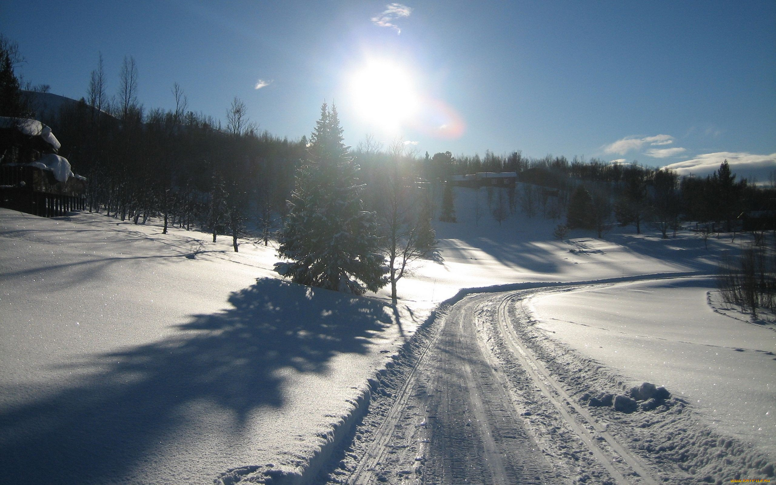 природа, дороги, дорога, снег