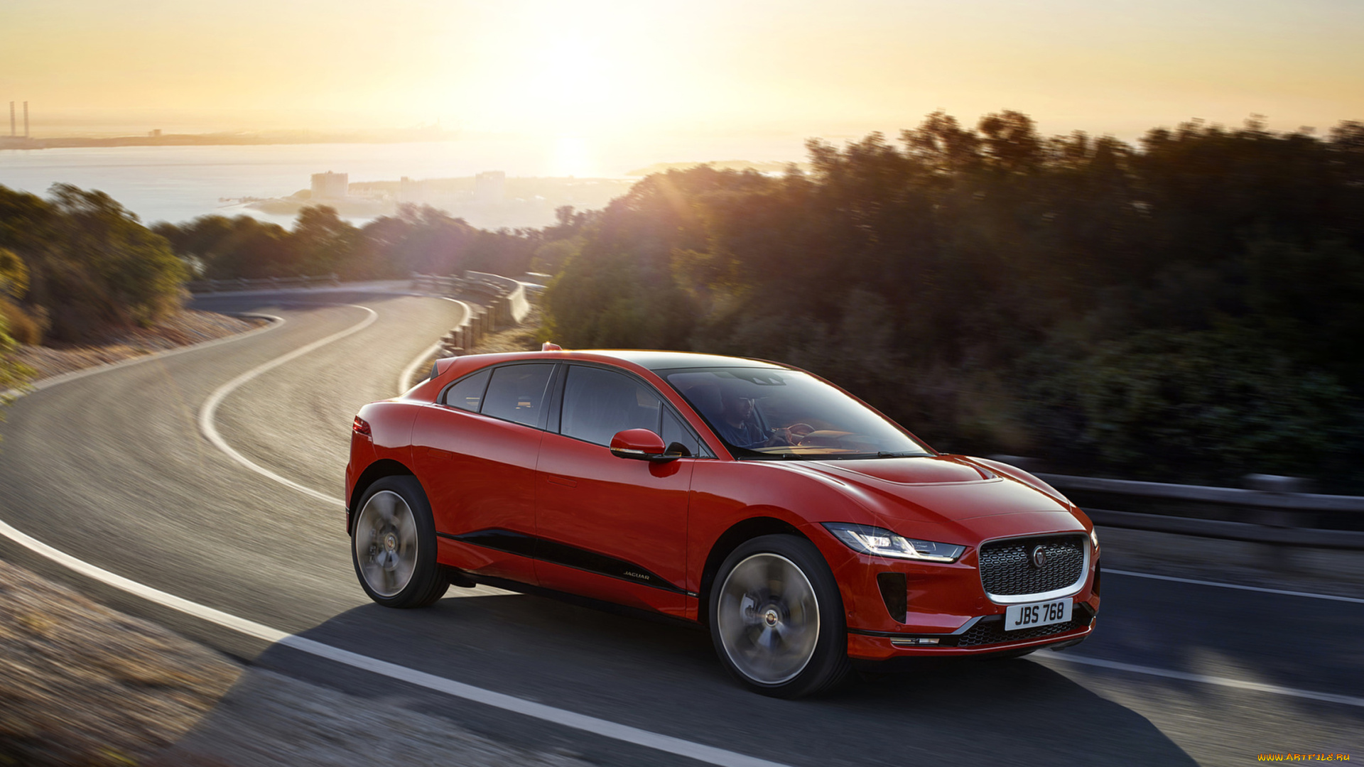 jaguar, i-pace, 2019, автомобили, jaguar, i-pace, 2019, красный