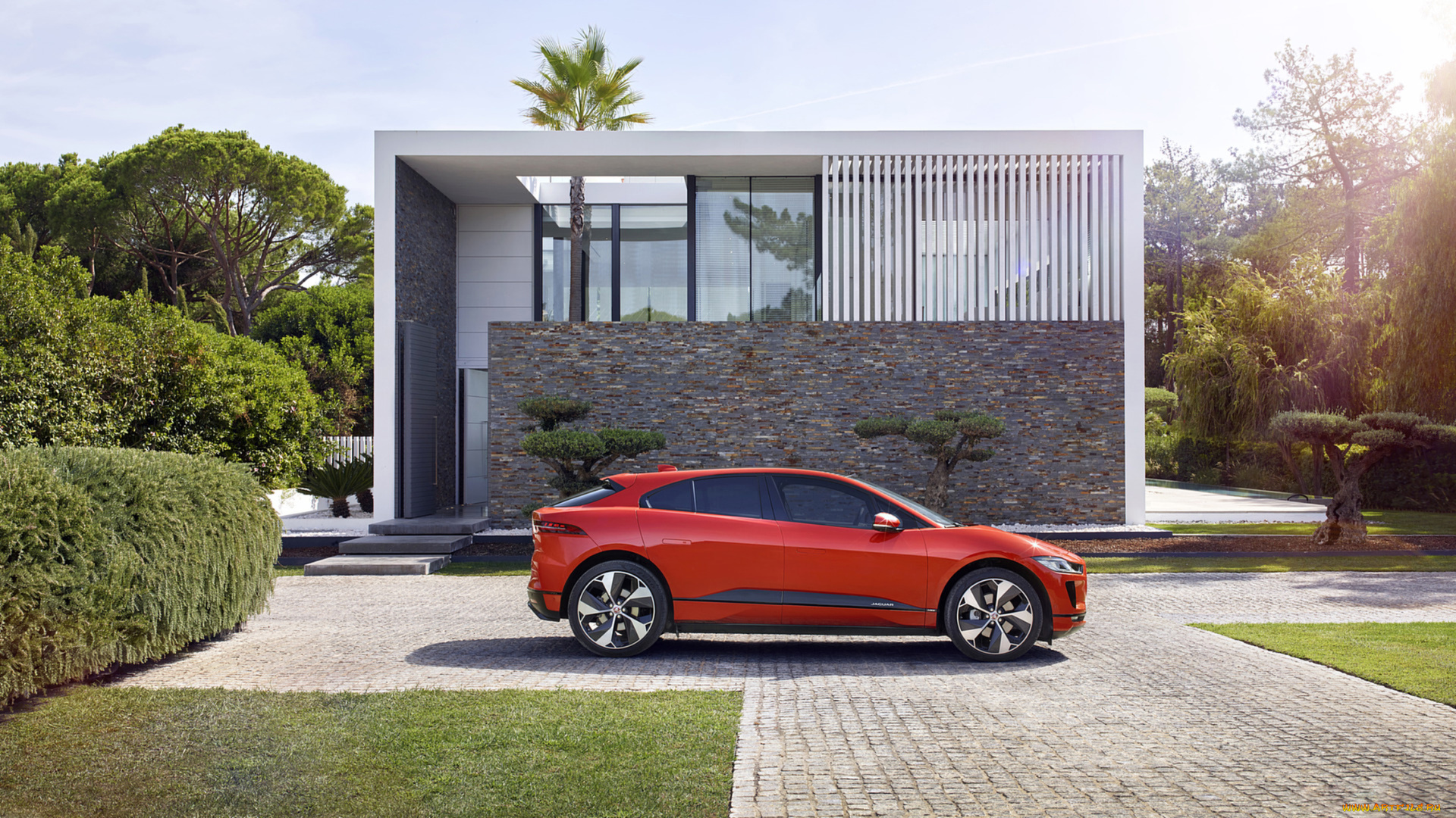 jaguar, i-pace, 2019, автомобили, jaguar, i-pace, 2019, красный