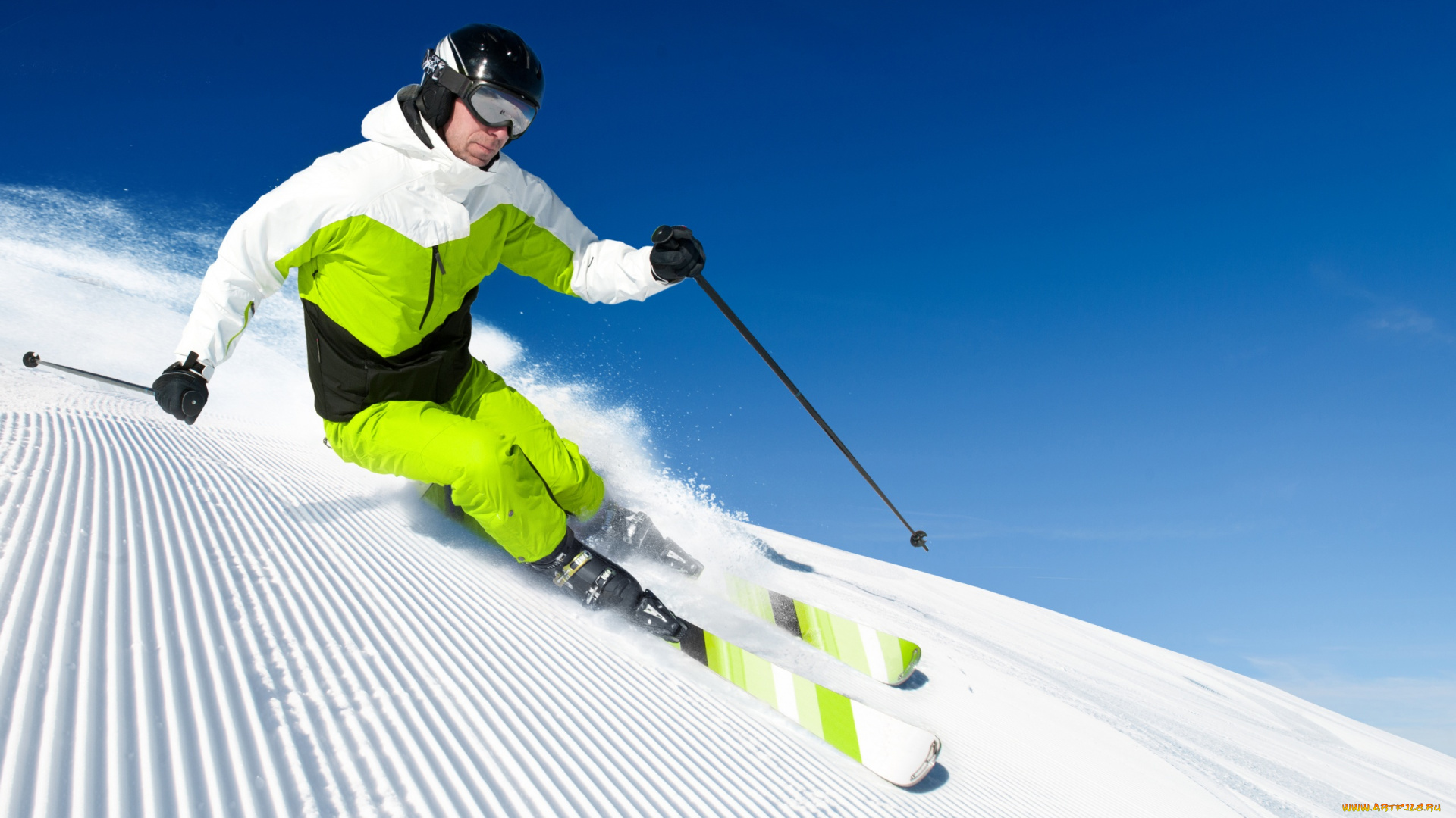 спорт, лыжный, спорт, лыжник, снег, горы