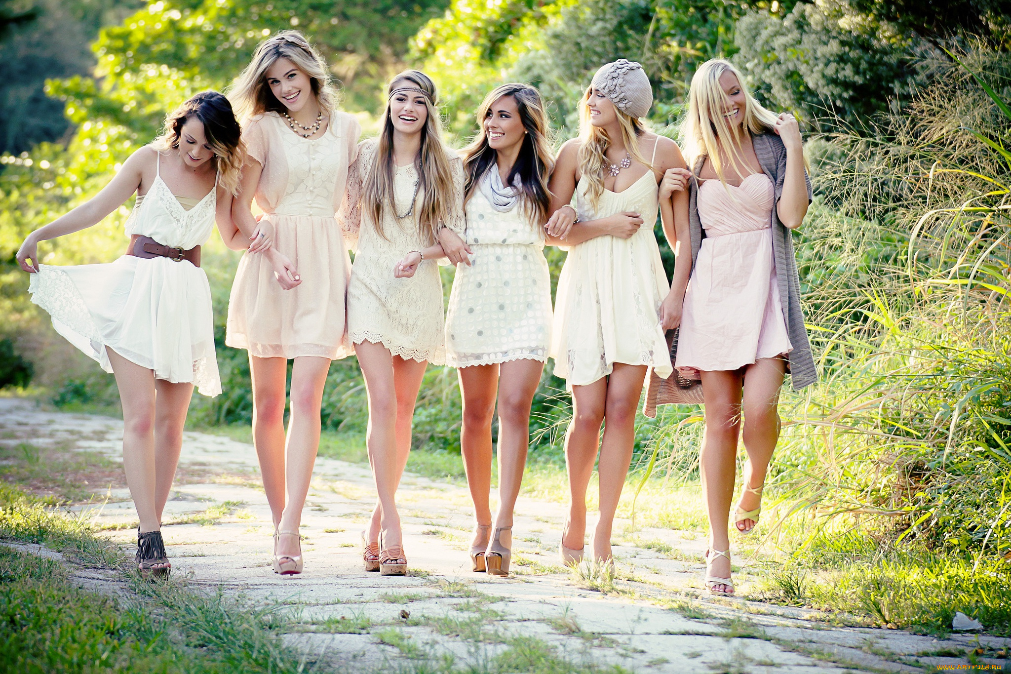 девушки, -unsort, , группа, девушек, улыбки, подруги, модели
